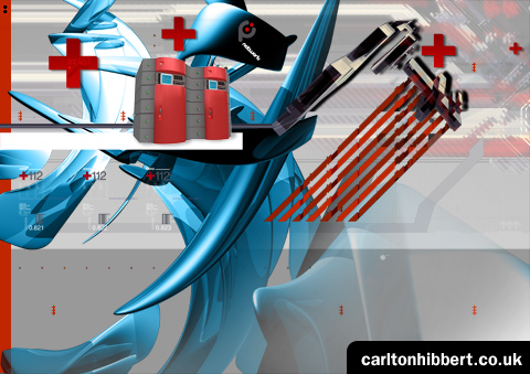 Feature illustration using stock images comped together Web server artwork